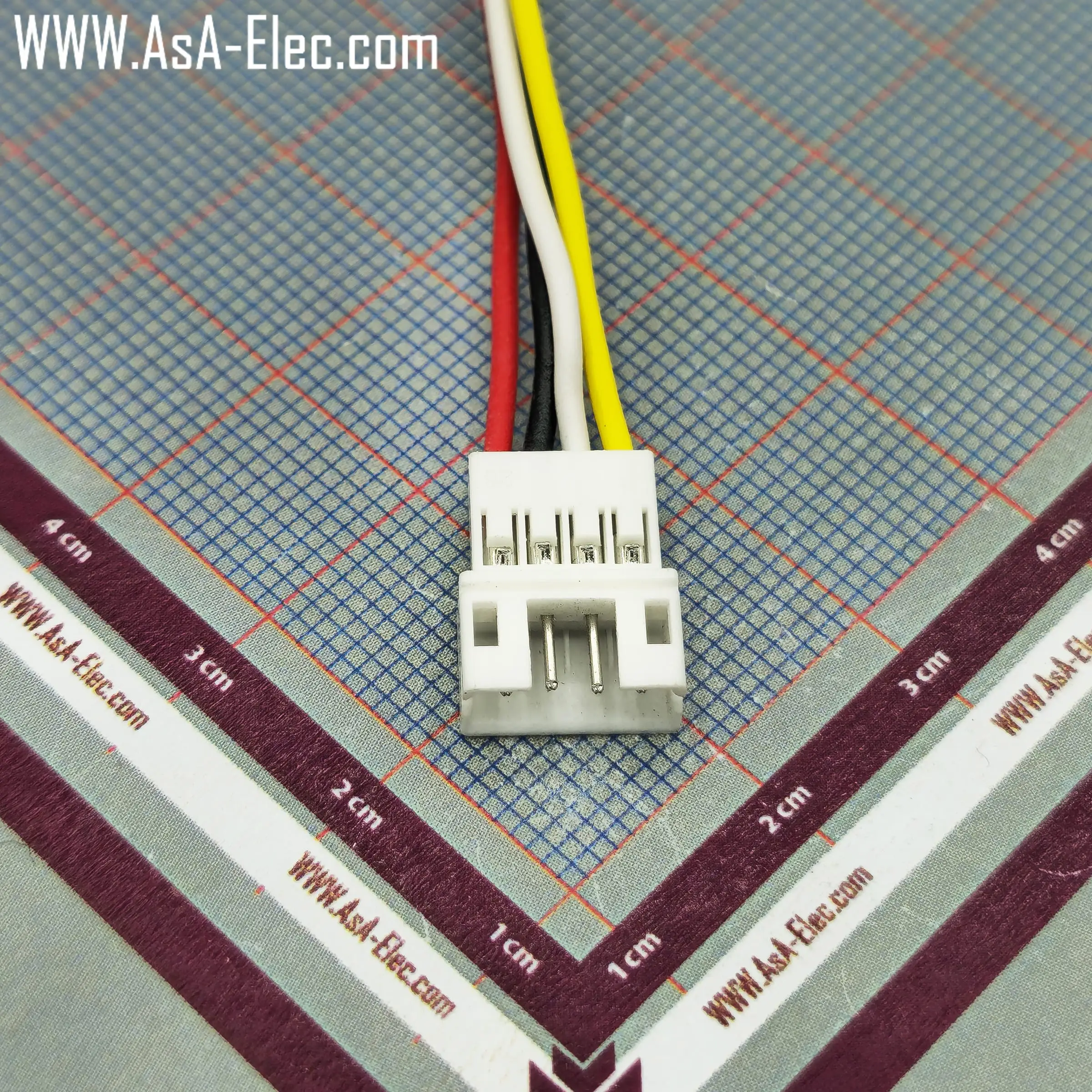کانکتور مینیاتوری 4 پین نر بین راهی  سیمدار PH 2.00 mm